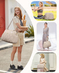 Wandering Nature Small Travel Duffle Bag 18x14x8 Beige Laptop Compartment by Deal US