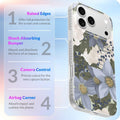 Sapphire Bloom Blue Flower Shockproof Magnetic Case for iPhone 17 Pro by Merch Section