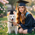 Pet Graduation Caps with Necktie Dog Graduation Hat with Yellow Tassel Pet Grad Costume Accessory for Small Dogs Cats Party Outfit