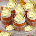 mdgfge 20Pcs Thanksgiving Gold Chestnut Acrylic Cupcake Toppers Decor by Deal US