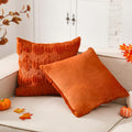 HunnmingRe 2 Pc Pumpkin Throw Pillow Covers 18x18 Orange Autumn Decor by Deal US