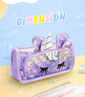 LISEVO 3D Sparkly Pencil Case Purple Cute Sequin Pencil Pouch Girls Kids by Deal US