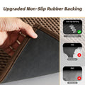BULULOM Chenille Bathroom Rug Rubber Backing Brown 16x24 Absorbent Mat by Deal US
