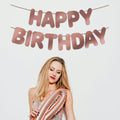 JunyRuny Pre-Strung Happy Birthday Banner Rose Gold Glitter Party Decor by Deal US