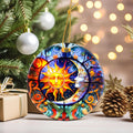 Touber Sun God Christmas Ornament Ceramic Holiday Decor Sun and Moon by Deal US