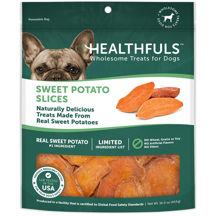 Healthfuls Sweet Potato Slices Dog Treats Grain Free Limited Ingredient 16 oz by Deal US