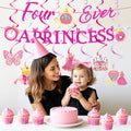 Romart Princess 4th Birthday Party Decorations 2 Banners 8 Swirls Pink Lavender by Deal US