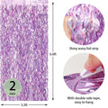 WBinFeng Lilac Pink Wave Party Backdrop Foil Fringe Curtain Streamers 2 Pack by Deal US