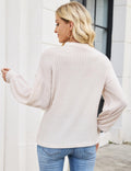 Edelqual Women's Long Sleeve Henley V Neck Sweater Blue Size L by Deal US