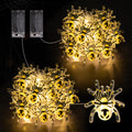 Joygoods Halloween Spider String Lights 7ft 20 LED Warm White Battery 2 Pack by Deal US