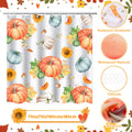 LSYDCARM Thanksgiving Fall Shower Curtain Pumpkin Maple Leaf 12 Hooks Polyester by Deal US