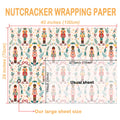 WRAPLULU Nutcracker Christmas Wrapping Paper 4 Jumbo Sheets 28x40in Yellow by Deal US