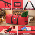 Mrrihand Christmas Tree Storage Bag Heavy-Duty 600D Oxford Red 7.5Ft by Deal US