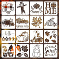 Vloso 16 Pcs Fall Stencils 5x5 Inch Reusable Thanksgiving DIY Crafts by Deal US