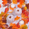 Ovootok Resin Pumpkins Fall Decorations White 2PCS Thanksgiving Decor by Deal US