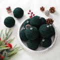 Soulchen 15 Pcs 3.15" Large Green Velvet Flocked Christmas Balls Ornaments by Deal US