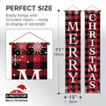 X-Protector Merry Christmas Buffalo Plaid Banner 71x13 Red by Deal US