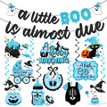 OGMOGKW Halloween Baby Shower Banner Blue A Little Boo Is Almost Due by Deal US