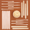 Mibly 500 Pcs Wooden Wax Sticks Assorted Applicator Spatulas for Body Face Legs by Deal US