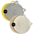 UKJENT Cotton Trivet Mats 4 Pcs Heat Resistant Pot Holders 7" & 9" Multi Color by Deal US
