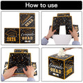 BEISHIDA 2025 Graduation Card Box Black Gold 9x9x9 Inch Party Decor by Deal US