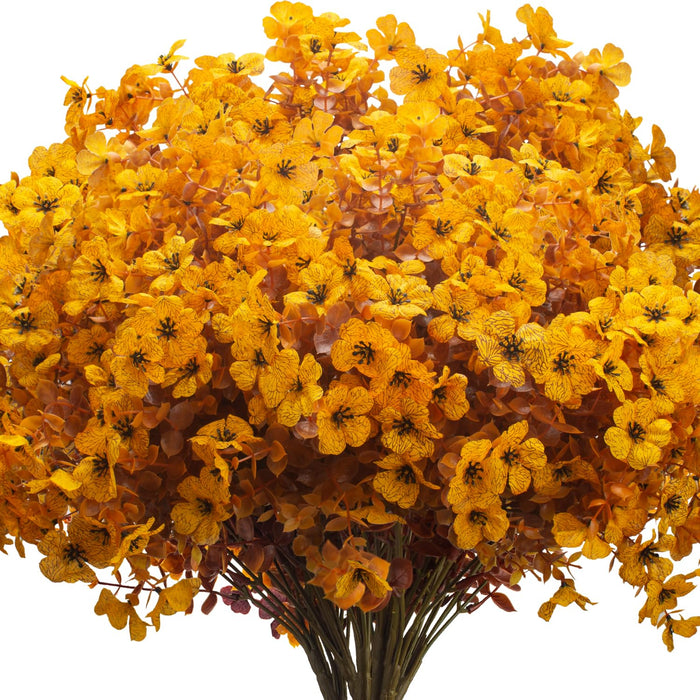 Grunyia 16 Bundles Artificial Fall Mums UV Resistant Silk Plants 13.5in Yellow by Deal US