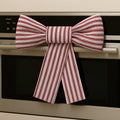 Hungdao Christmas Kitchen Towels 2 Pc Red White Stripes Decorative Bows by Deal US