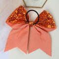 Xepeelo 2Pcs Orange Glitter Bow Elastic Hair Ties Bands Ponytail Holder 1 Count by Deal US