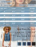APRROOT Denim Vest Women Sleeveless V Neck Tie Front Dark Blue Size S by Deal US