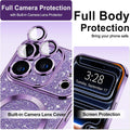 Glitter Clear Magnetic Case for iPhone 17 Pro 6.3" Purple Sparkle MagSafe Compatible by Merch Section