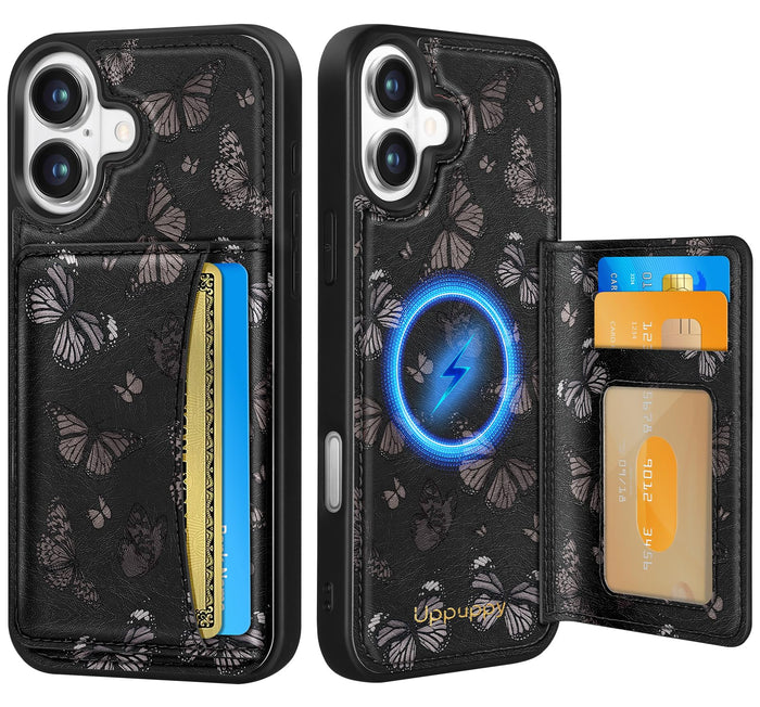 iPhone 16 Wallet Case - Fits 4 Card Slots, Compatible with MagSafe for Women