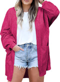 Eytino Women's Plus Size Cardigan Long Sleeve Waffle Knit Coral Paradise Size 1X by Deal US