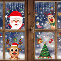 Joyful Start Christmas Window Clings Double Sided Snowflake Decals PVC by Deal US