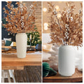 Giegxin 3 Pcs 30" Gold Leaf Christmas Tree Picks with White Berry by Deal US