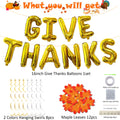 Pardi Give Thanks Banner Balloons 16in Gold Thanksgiving Party Decor Maple Leaf by Deal US