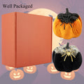 Generic Velvet Halloween Pumpkin Decor 4PCS Black Orange 3.94x3.54in by Deal US