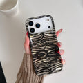 Glitter Leopard Print Case for iPhone 17 Pro Zebra Stripe Shockproof by Merch Section