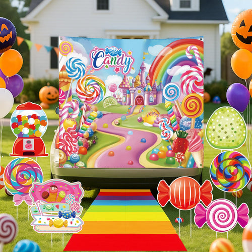 Beeveer Halloween Candy Trunk or Treat Car Decorations Kit Multicolor Outdoor by Deal US