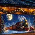 Yomaiha Christmas Santa Garage Door Cover Banner 6x13 ft Red Polyester by Deal US