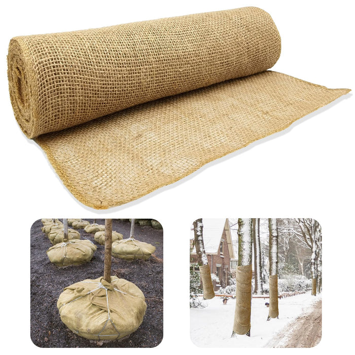 Medoore Natural Burlap Tree Protector Wraps 7.8"x9.8' 4 Rolls Jute by Deal US