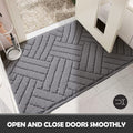 JEEDOVIA Indoor Door Mat Non-Slip Rubber Backing Grey 20x31.5 by Deal US