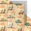 WRAPLULU Christmas Truck Wrapping Paper 4 Jumbo Sheets 28x40in Yellow by Deal US
