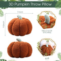 Queekay 2 Pc Pumpkin Plush Pillow 11x9.5in Brown Fall Thanksgiving Decor by Deal US