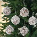 Soulchen 6 Pcs Vintage Metallic Glass Christmas Tree Ornaments 3.15in Brown by Deal US