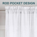 Turquoize Linen Sheer Rod Pocket Curtains 52x63in Set of 2 Pure White by Deal US