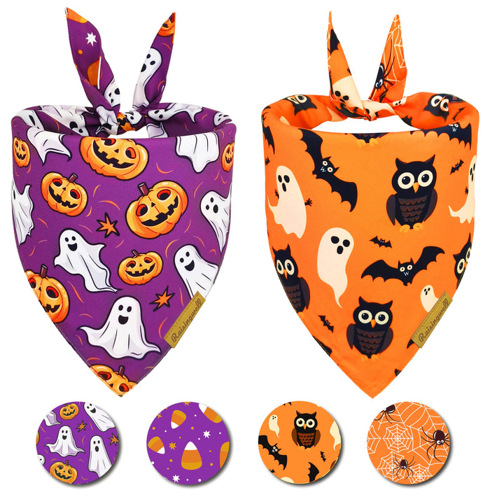 Raisingwell Dog Bandana Halloween N.Helloween 1 Pack Size Large by Deal US