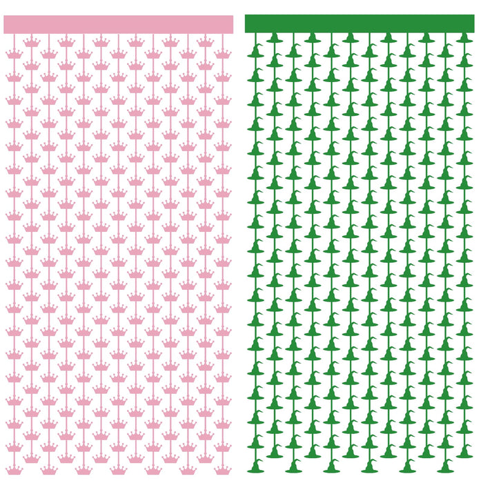 JJWYLTKB 2 Pack Pink Green Fringe Curtain 3x7ft Birthday Party Decor by Deal US