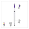 uniball uniONE Gel Pen, Retractable, Medium 0.7 mm, Inspirational Ink-Color Assortment, White Barrel, 8/Pack