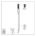 uniball uniONE Gel Pen, Retractable, Medium 0.7 mm, Black Ink, White Barrel, Dozen