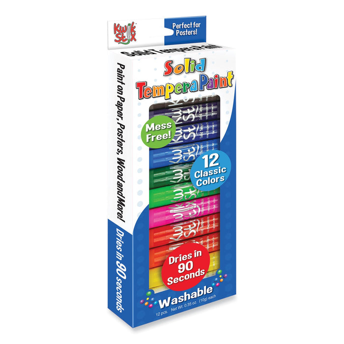 The Pencil Grip Kwik Stick Tempera Paint, 3.5", Assorted Colors, 12/Pack